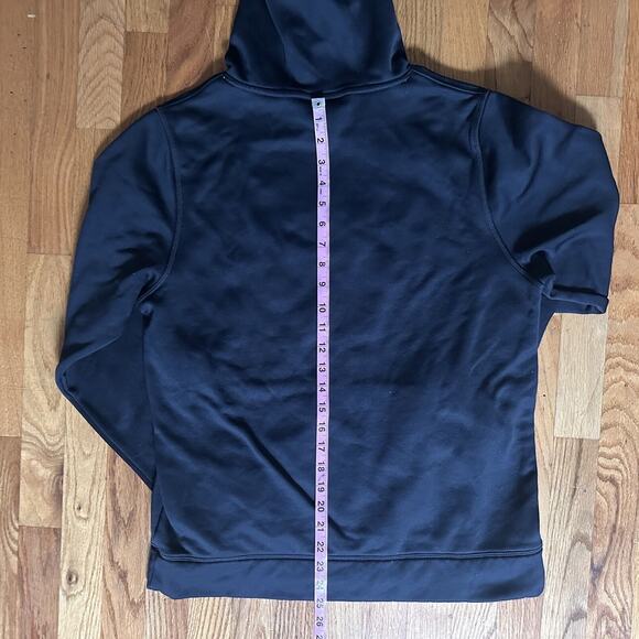 Under Armour Hoodie Men's S Black Small Loose Hooded Center Logo Sweatshirt - Picture 6 of 11